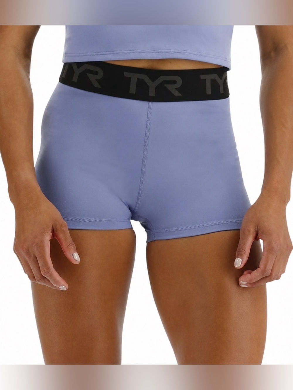 TYR Base Kinetic 2” Mid-Rise Training Shorts Blue Ice Size M 8 NWT